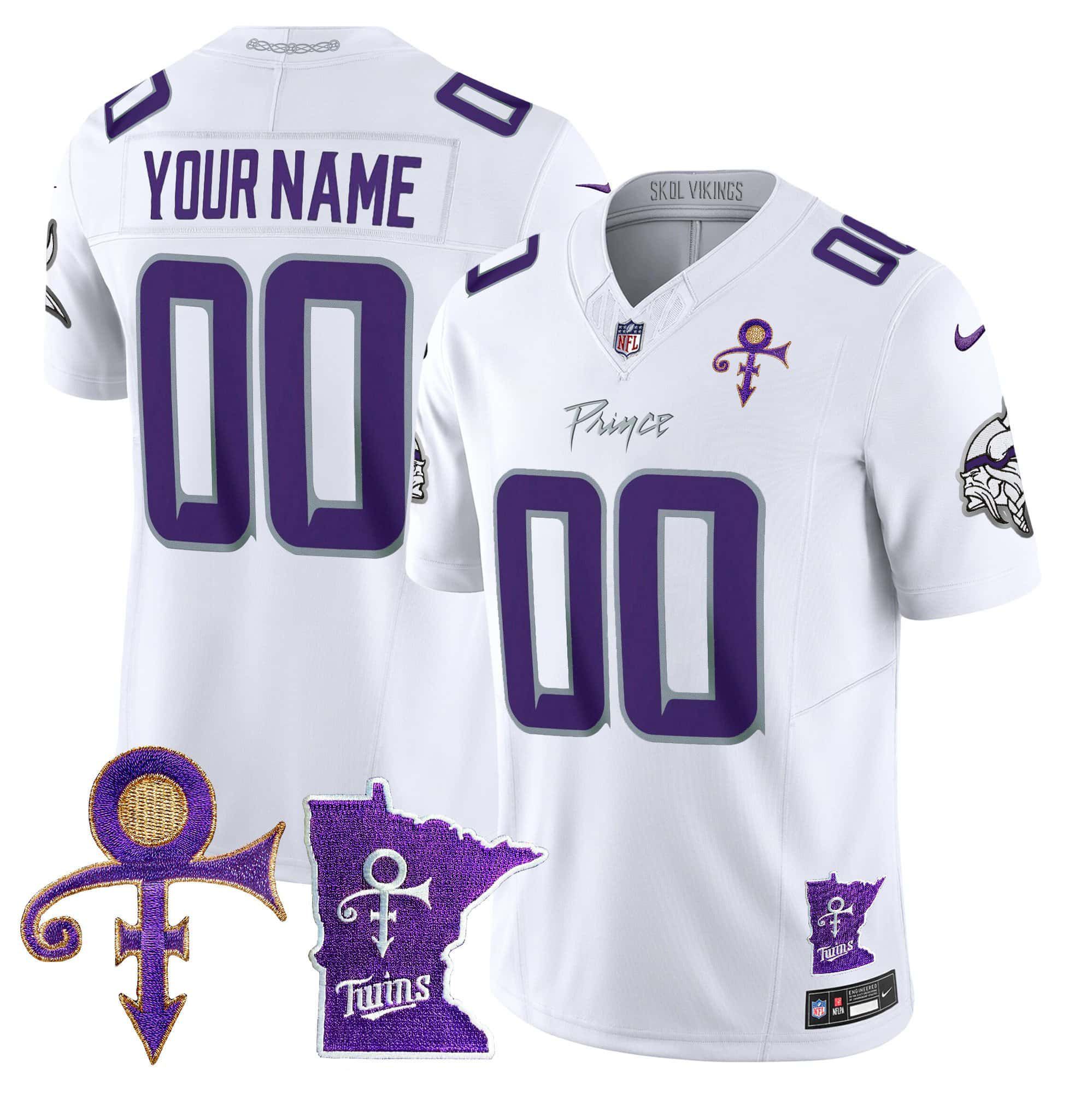 Men Minnesota Vikings White 2024 Nike Prince Vapor Limited Custom NFL Jersey